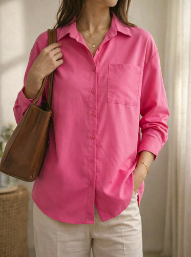 شومیز صورتی برند shein