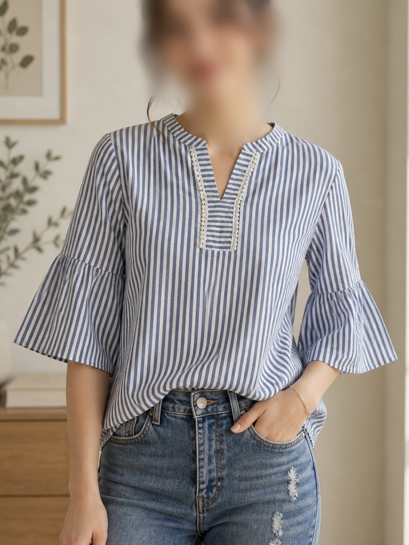 شومیز کتان نخ زنانه وارداتی برند VAN HEUSEN