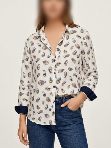شومیز نخ طرح جغد زنانه وارداتی برند ZARA basic