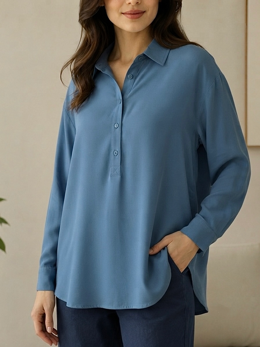 شومیز کتان نخ ریزشی ( سیلک ) وارداتی زنانه